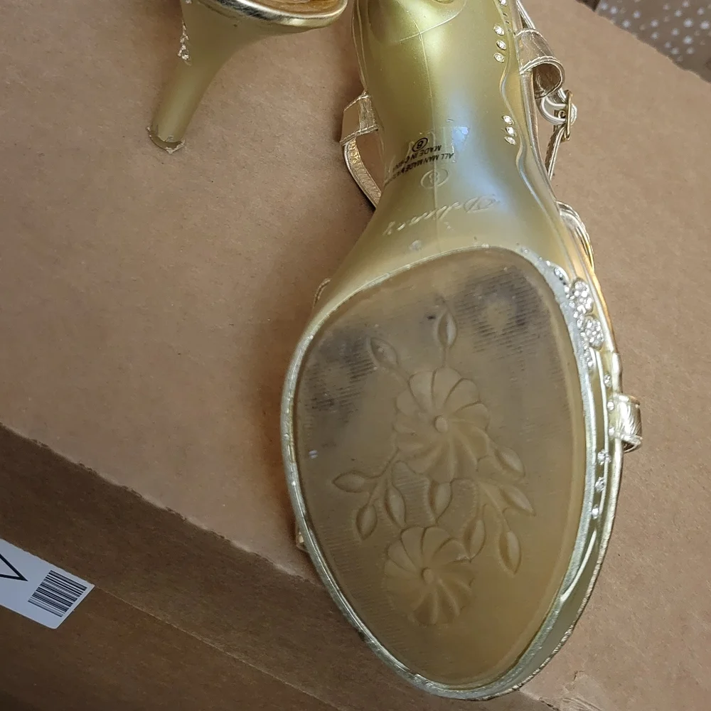 Gold Rhinestone Heels - Picture 5 of 11